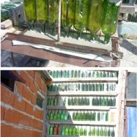 Muros con botellas de vidrio